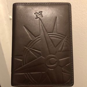 Coach Compass Embossed Leather Passport Case